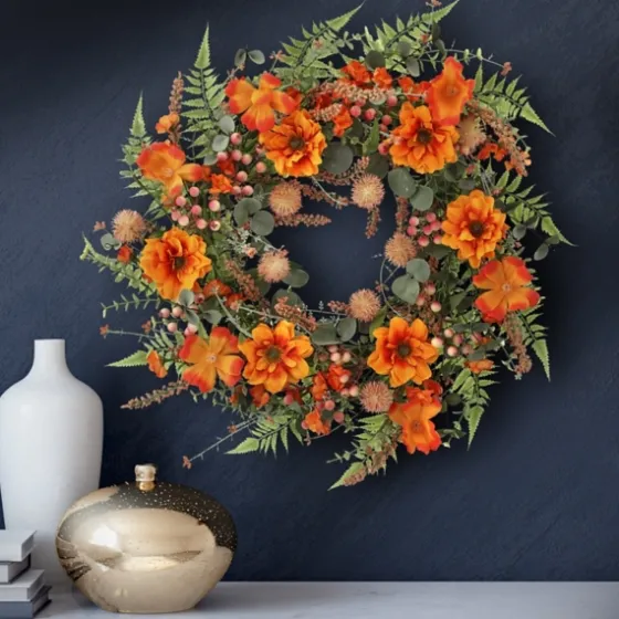 Zinnia And Berry Wreath-Kirkland's Home Sale